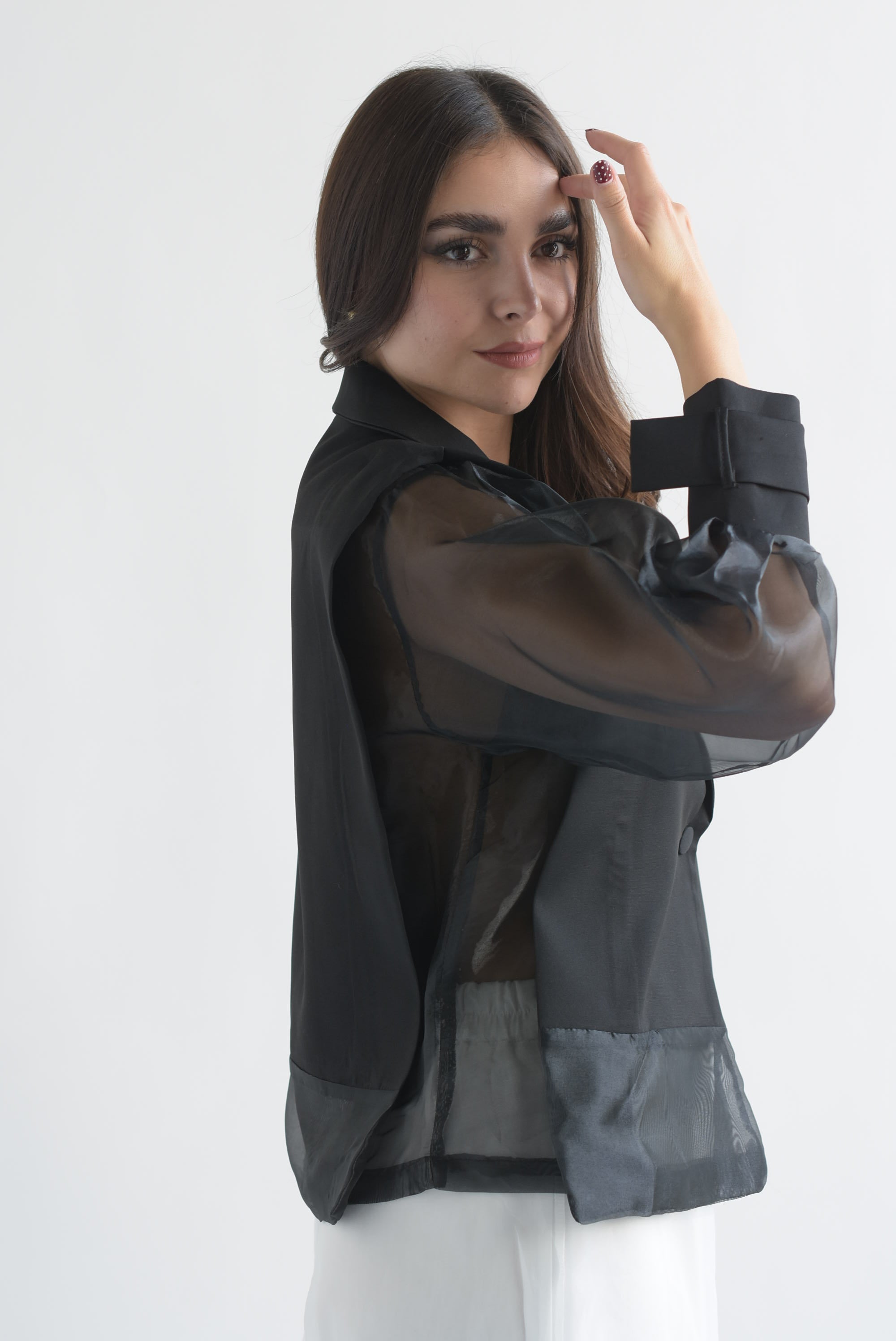 Blazer manga gasa Negro