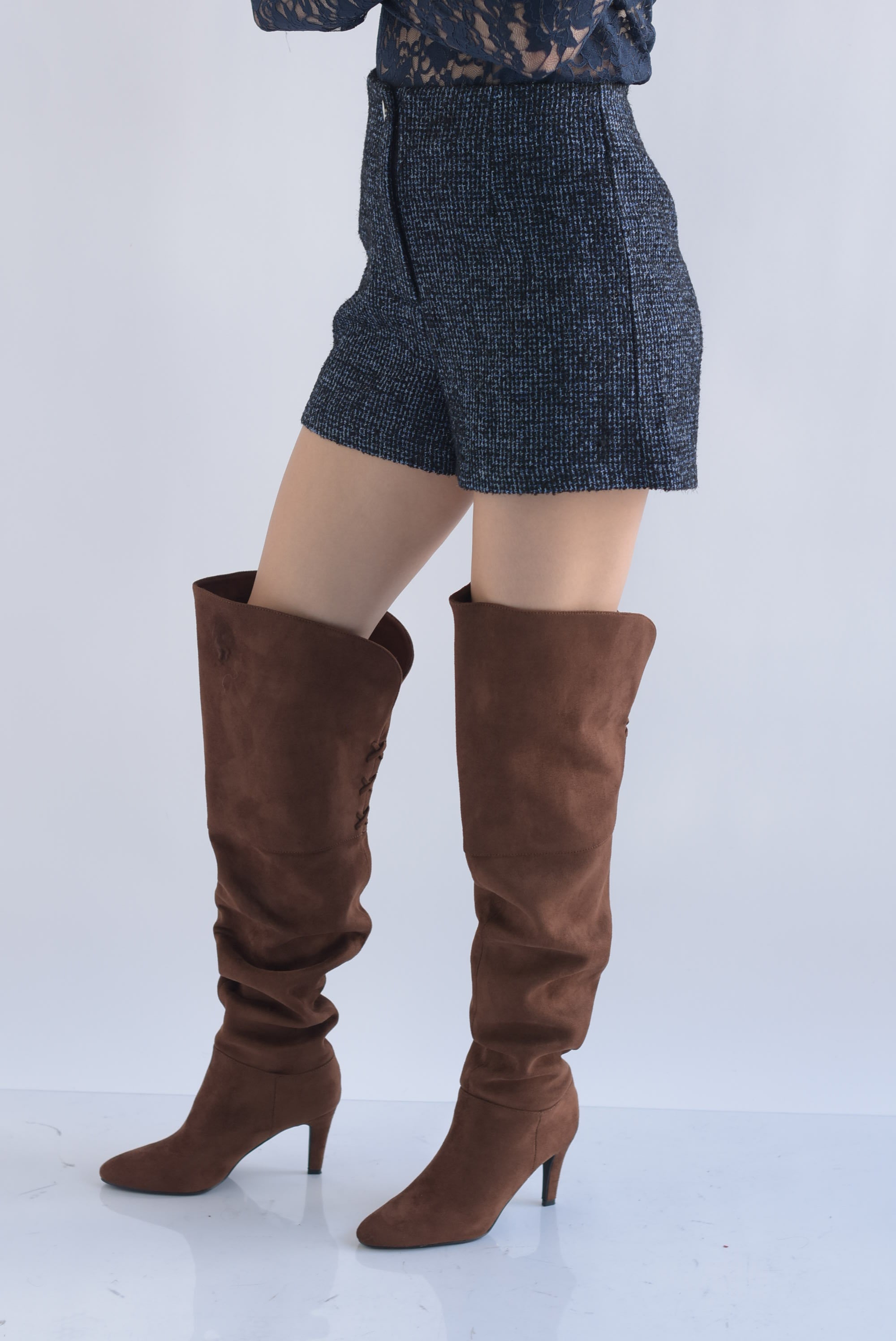 Short tweed botón Azul Marino