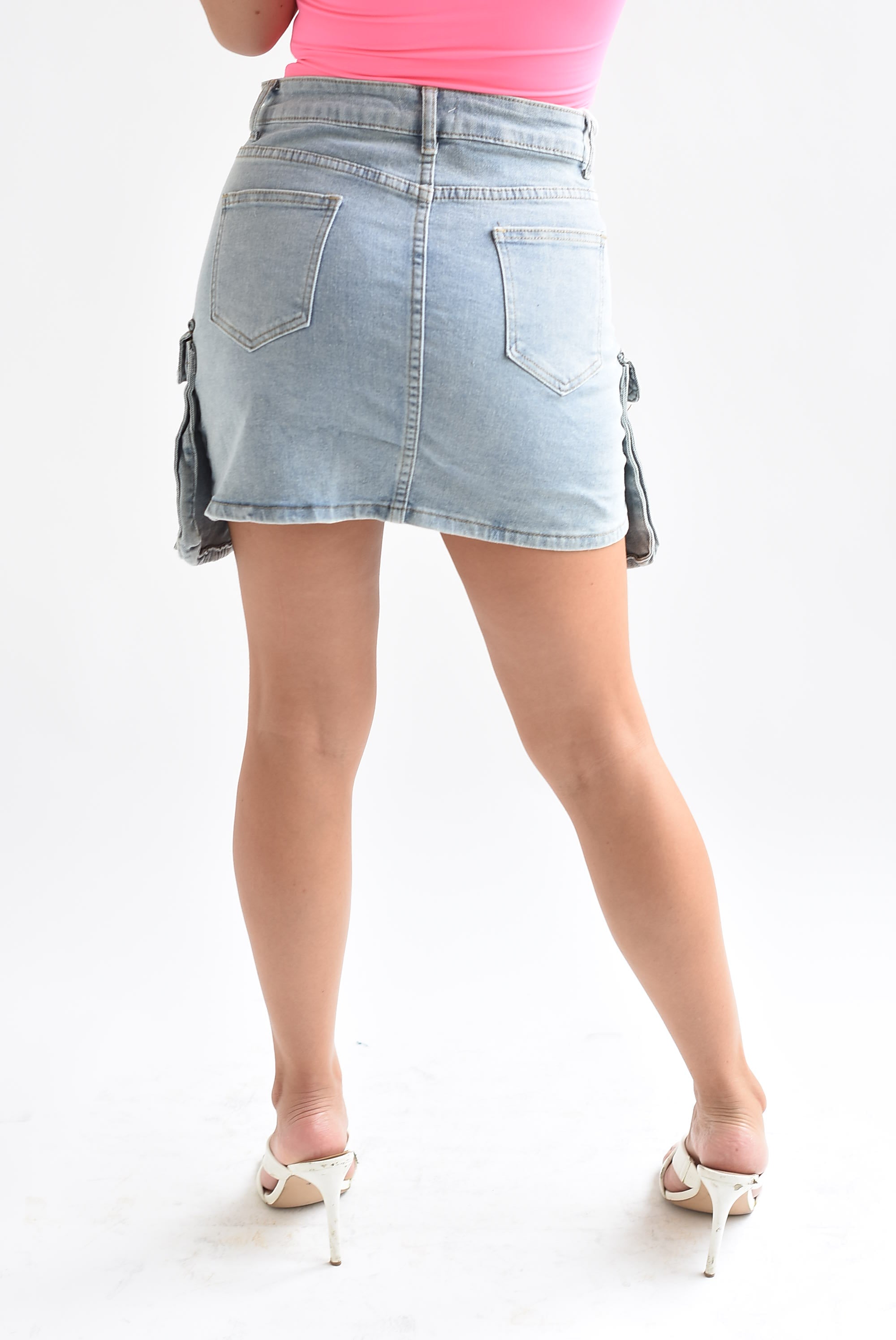 Falda mini cargo Denim Light
