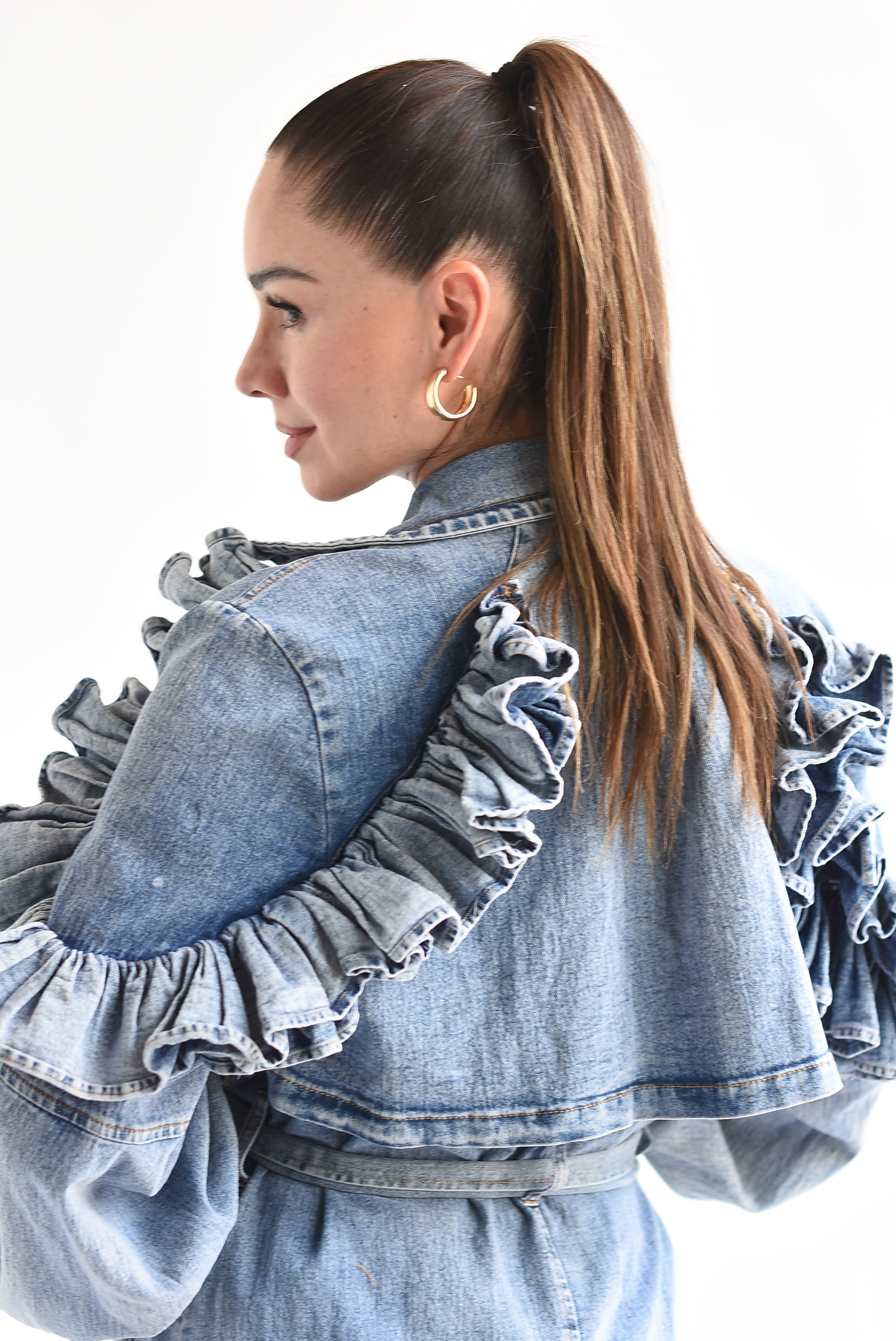 Gabardina hombros escarola Denim