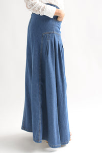 Fashion Styled Jeans pata de elefante pinzas Denim Dark