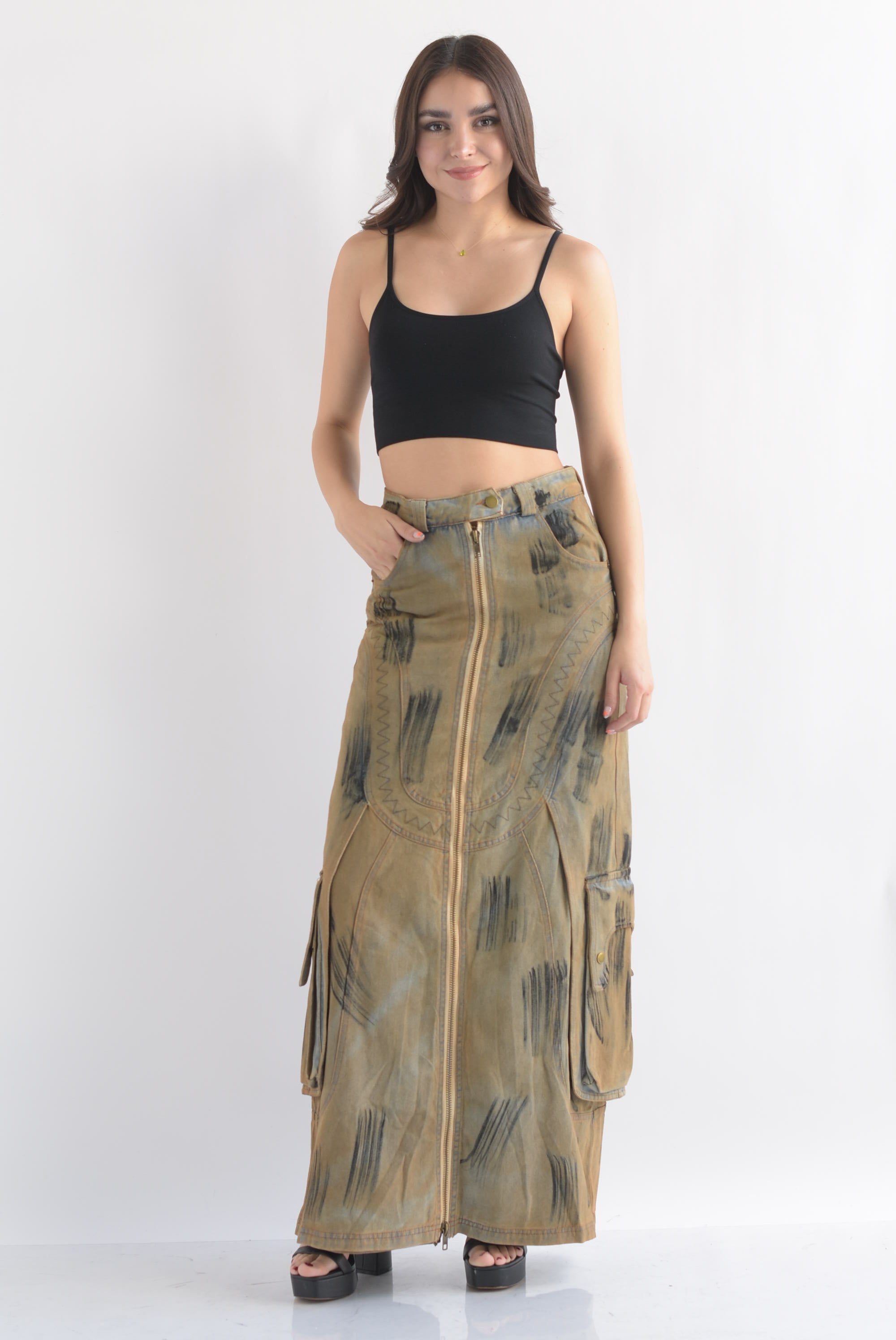 Jeans con faldón dirty look