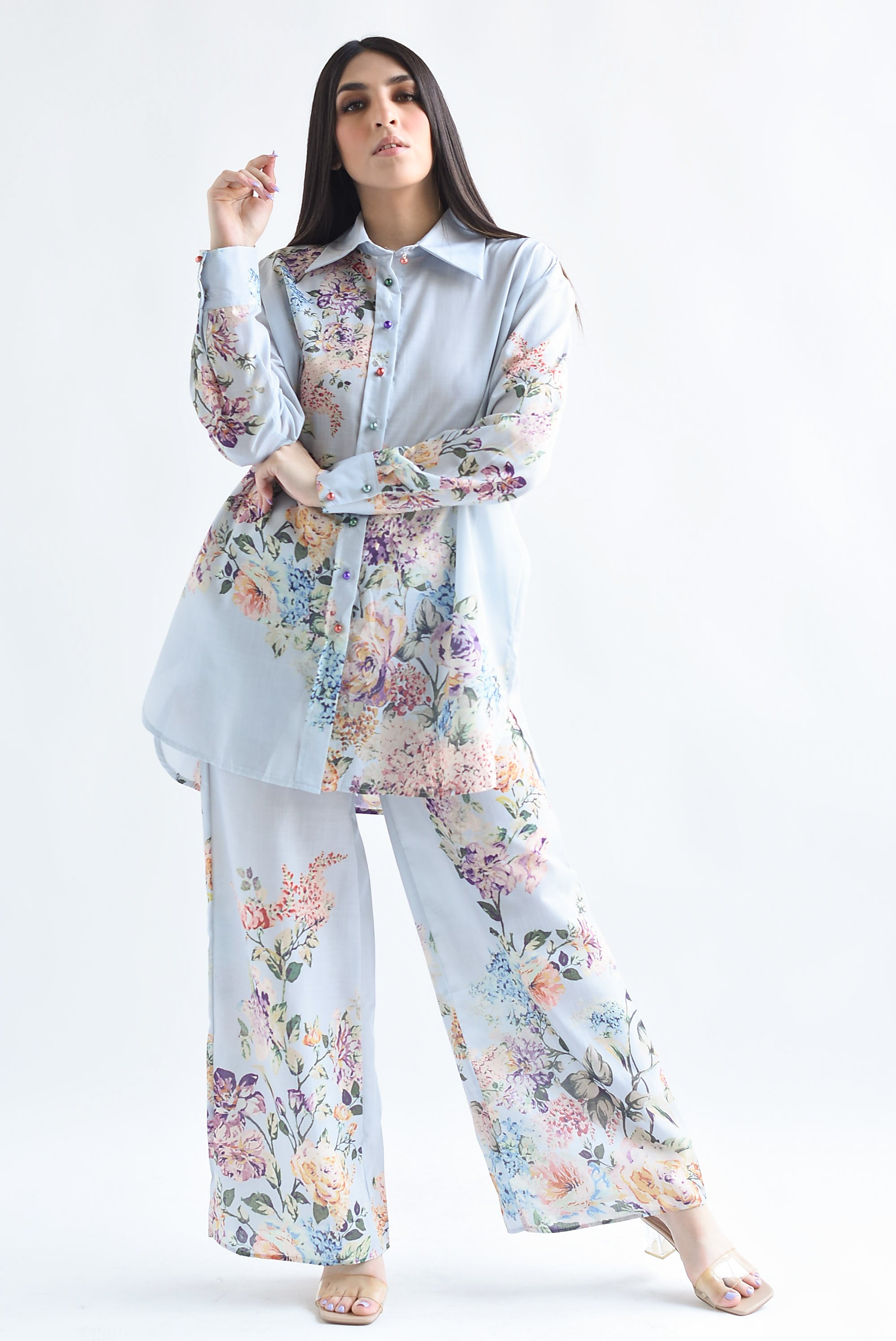 Set Pantalón y Camisa Hortensias