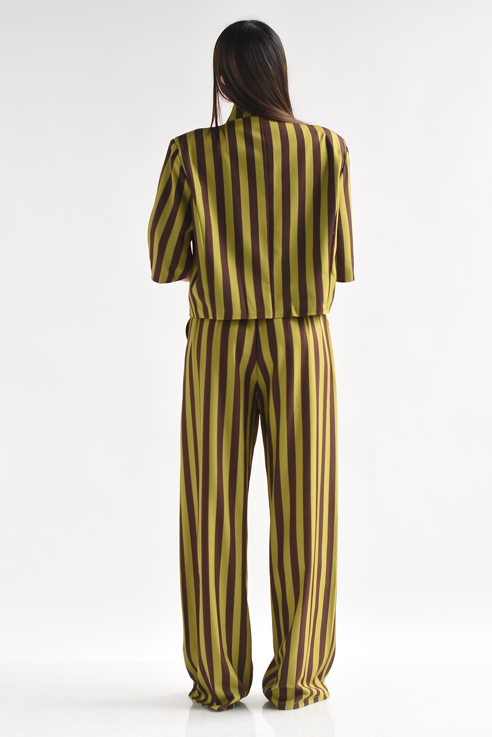 Set Pantalón y Blazer cruzado rayas