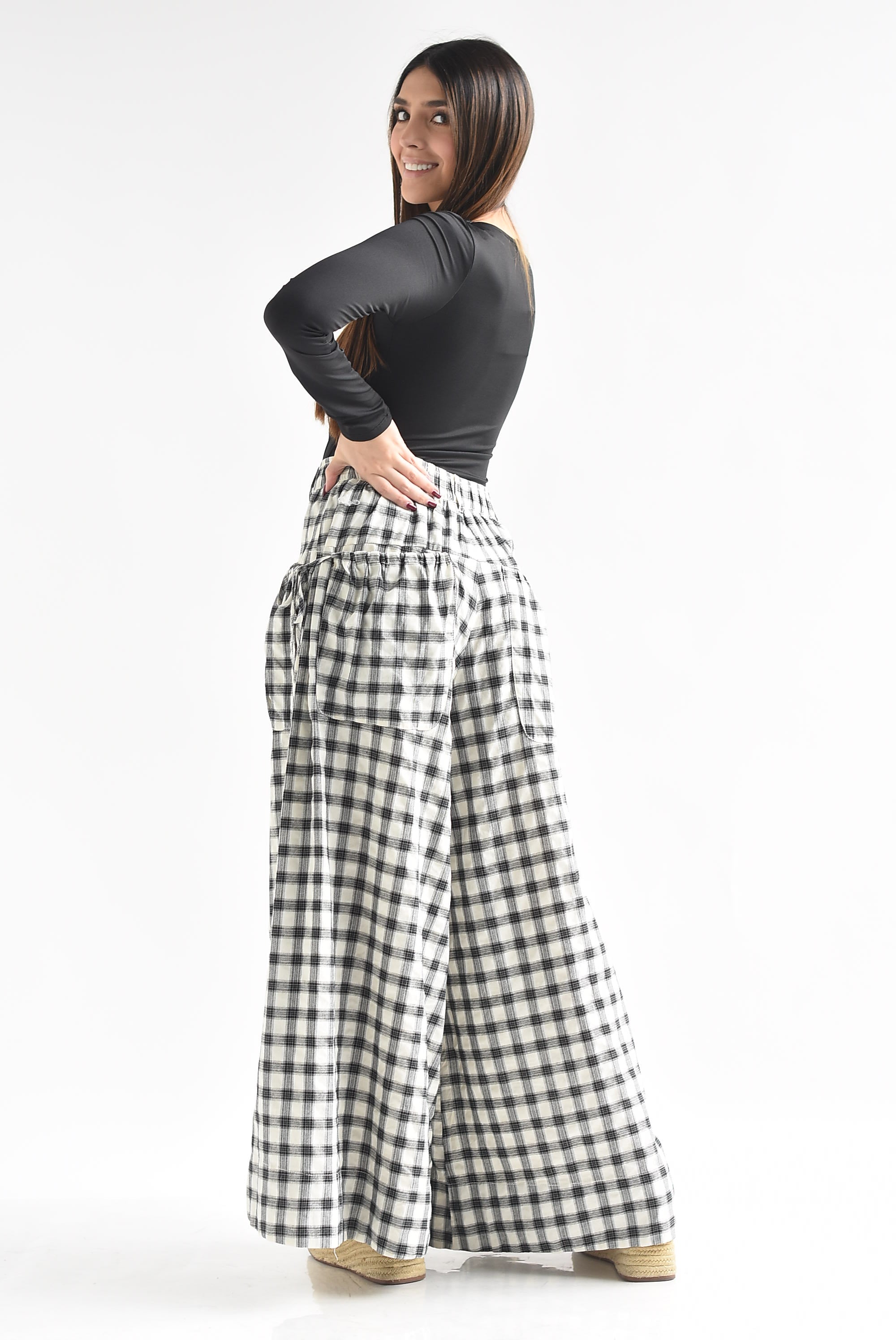 Pantalón pata de elefante cuadros