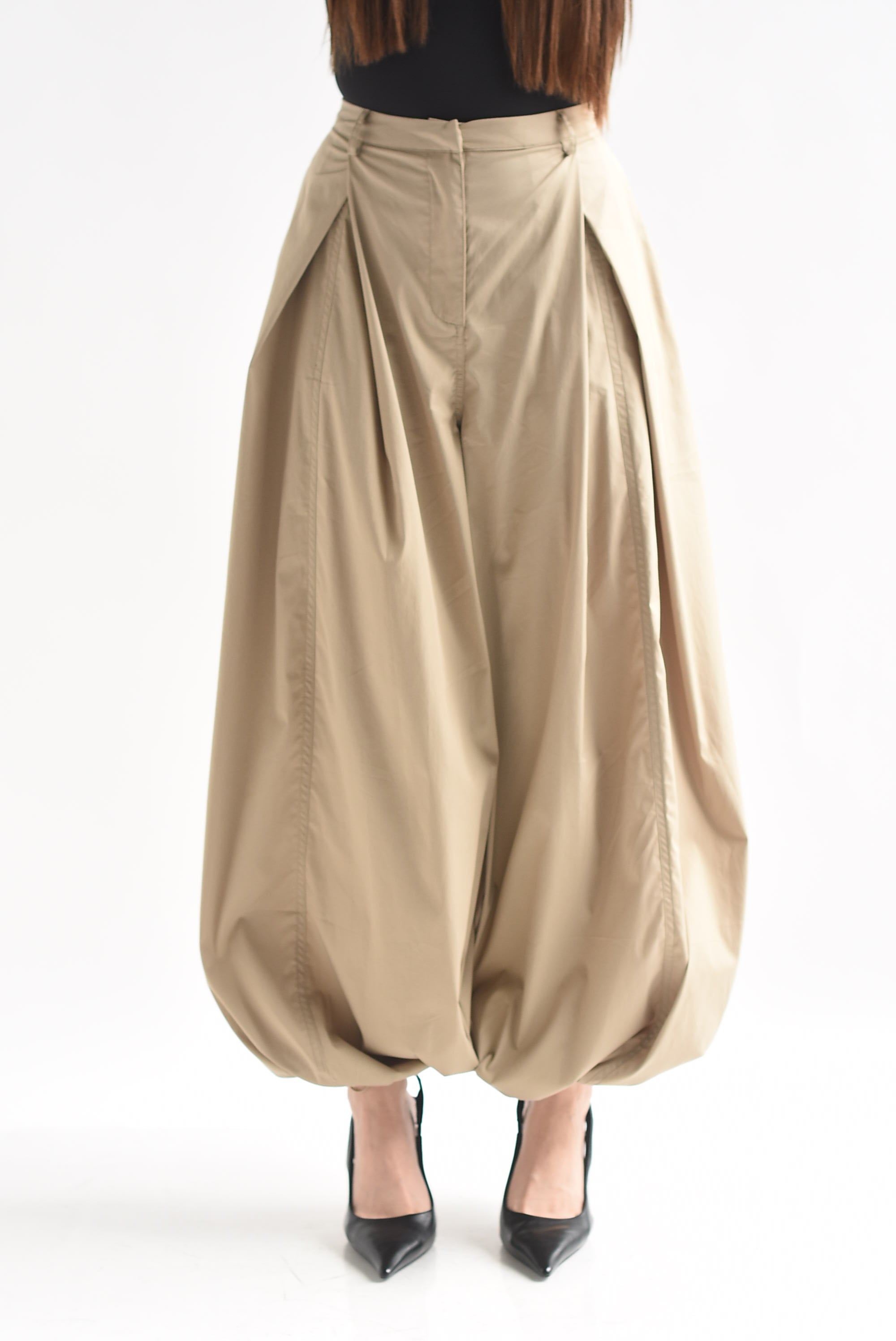 Pantalón globo pinzas jareta tobillos