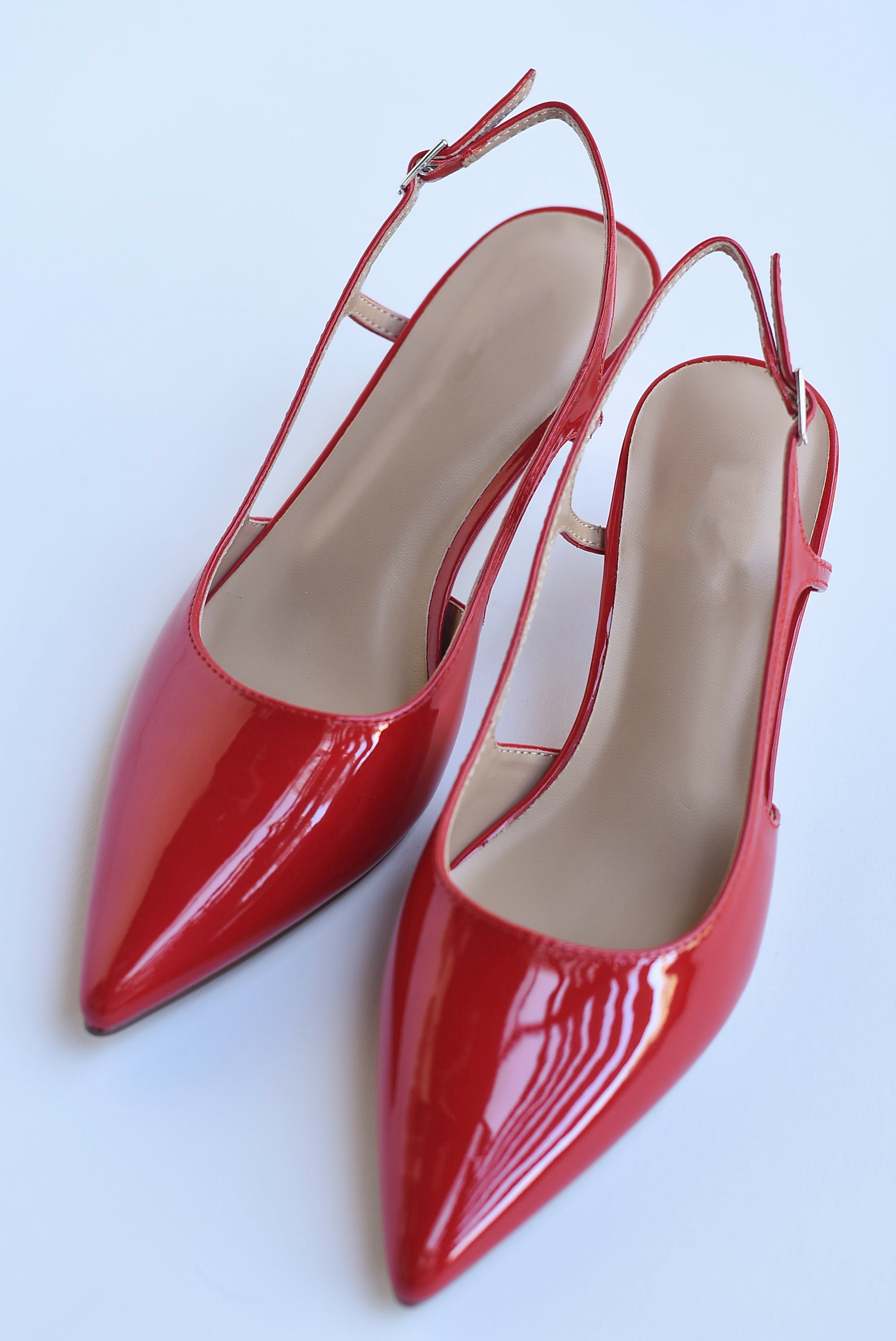 Zapato destalonado charol Rojo