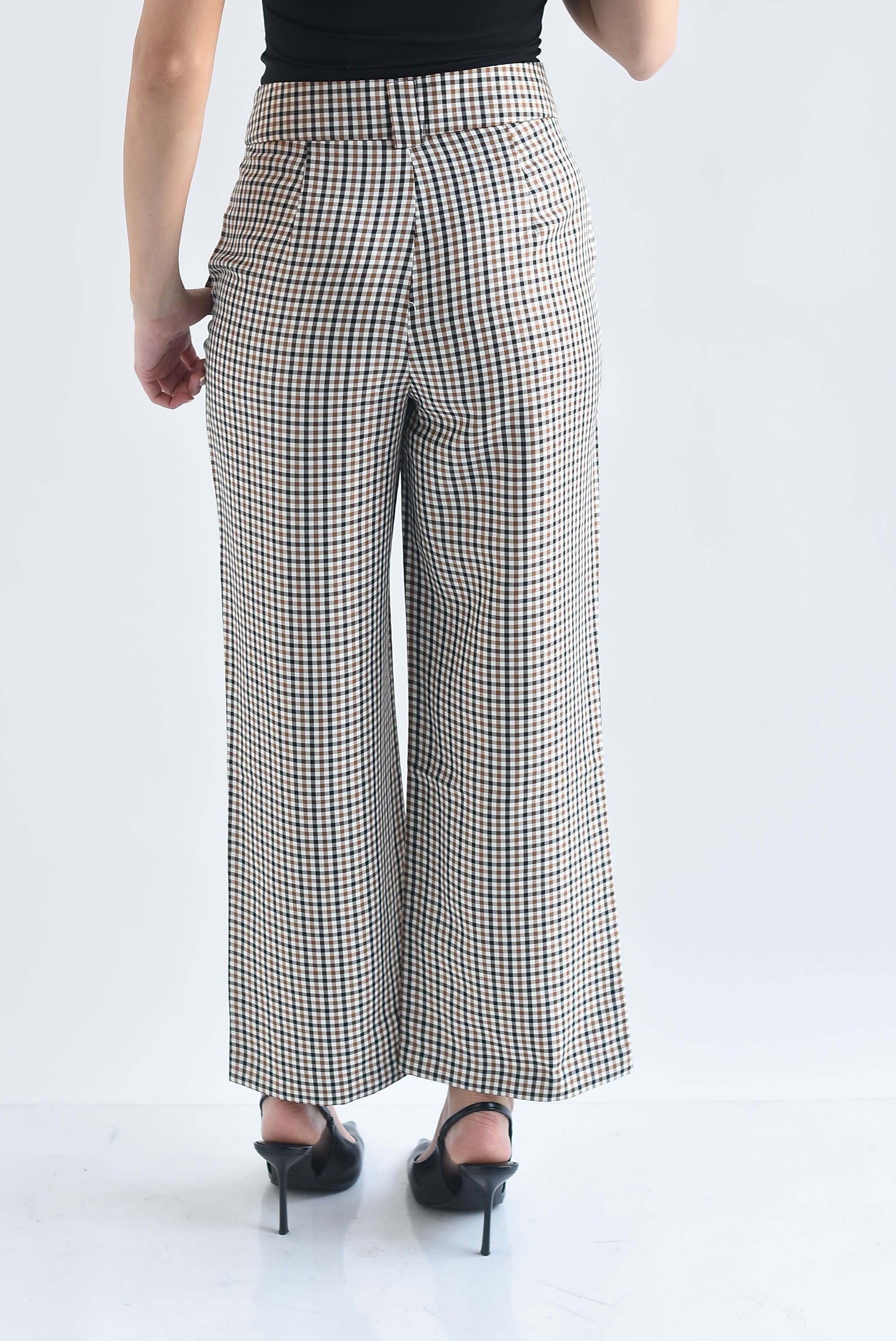 Pantalón wide leg cuadros
