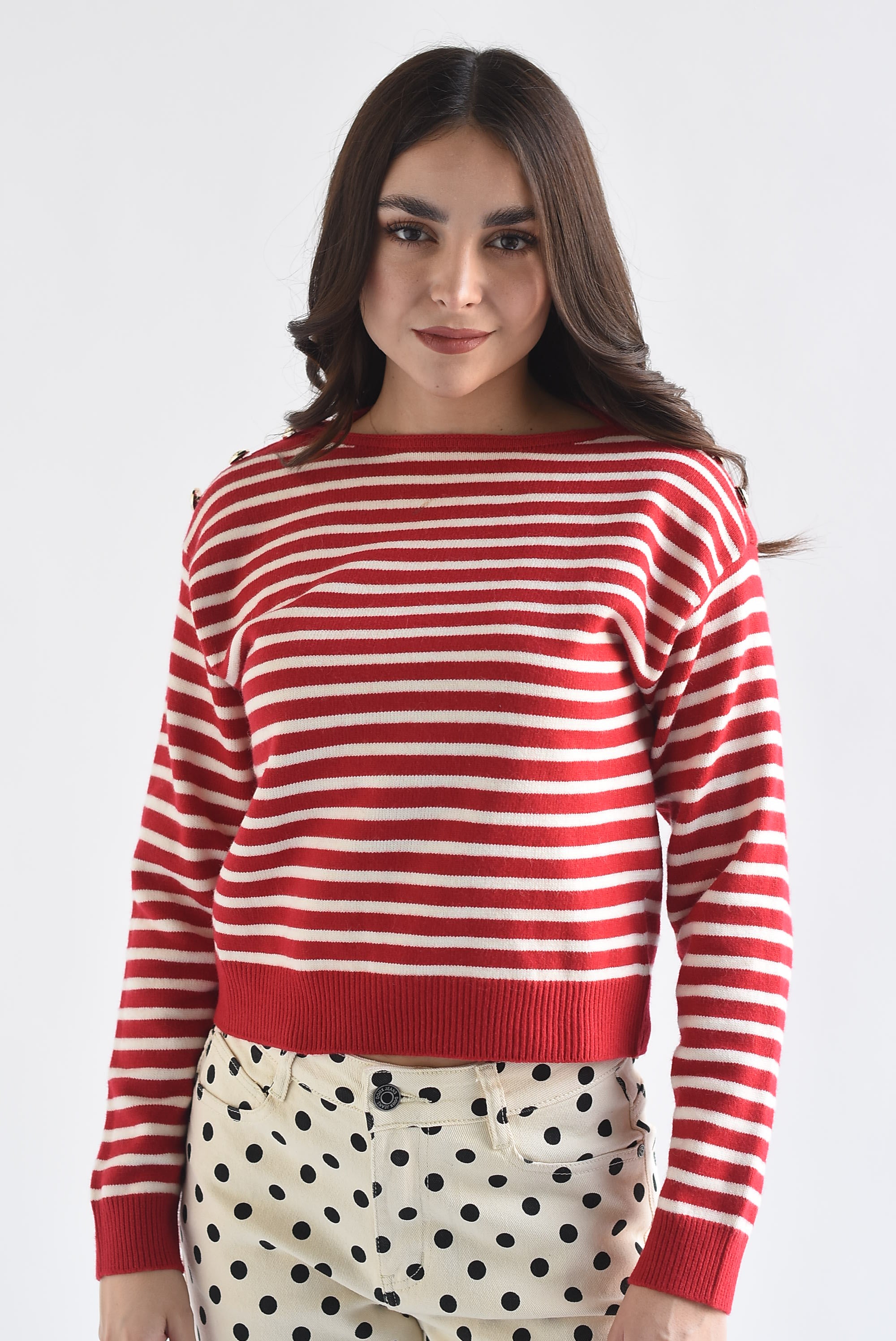 Sweater rayas botones marineros