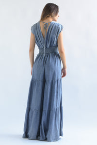 Fashion Styled Jumpsuit super wide olanes tipo Denim