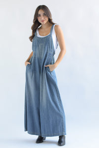 Fashion Styled Jumpsuit súper wide tirantes Denim