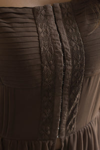 Fashion Styled Maxi blusa tira bordada olanes Espresso