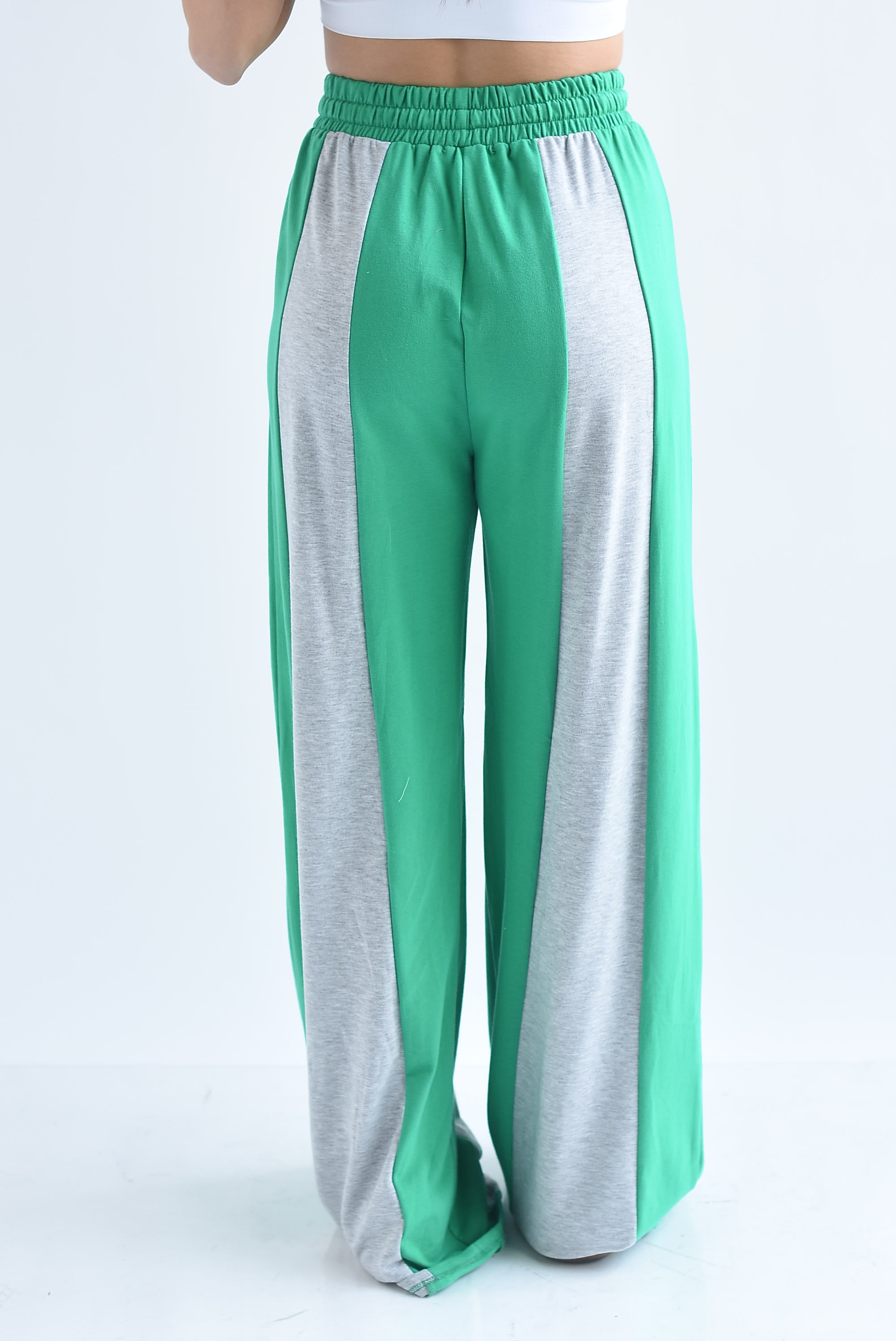 Pantalón wide leg franja bitono
