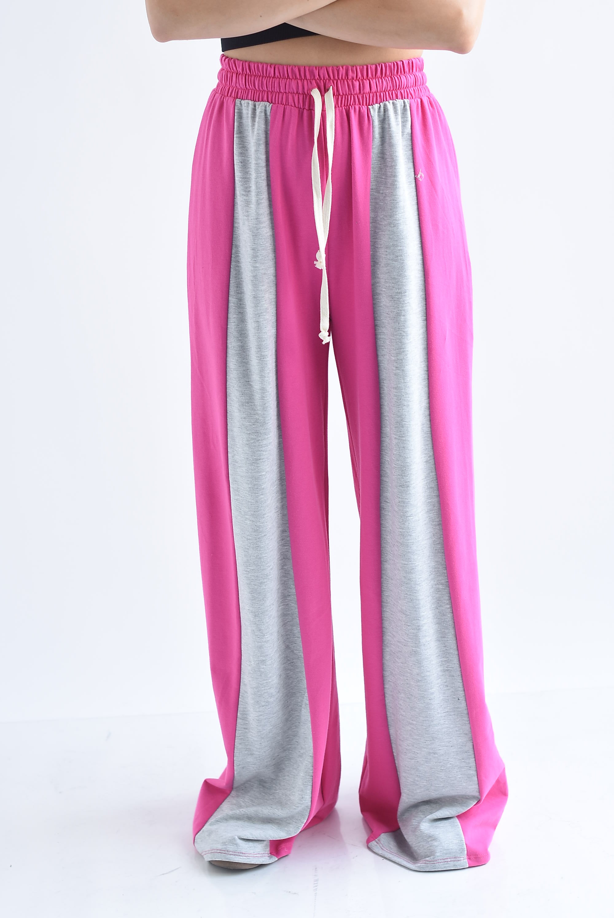 Pantalón wide leg franja bitono