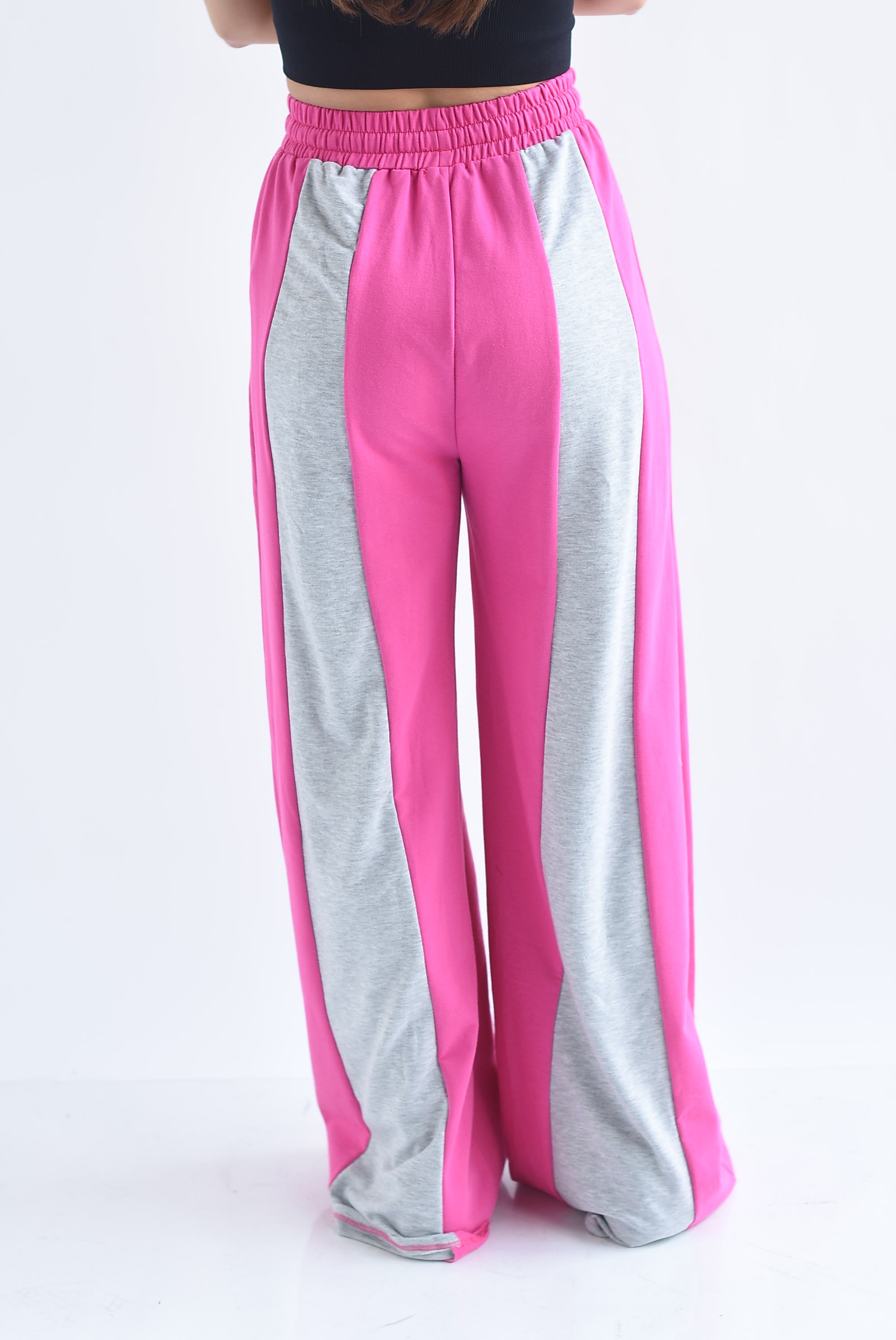 Pantalón wide leg franja bitono