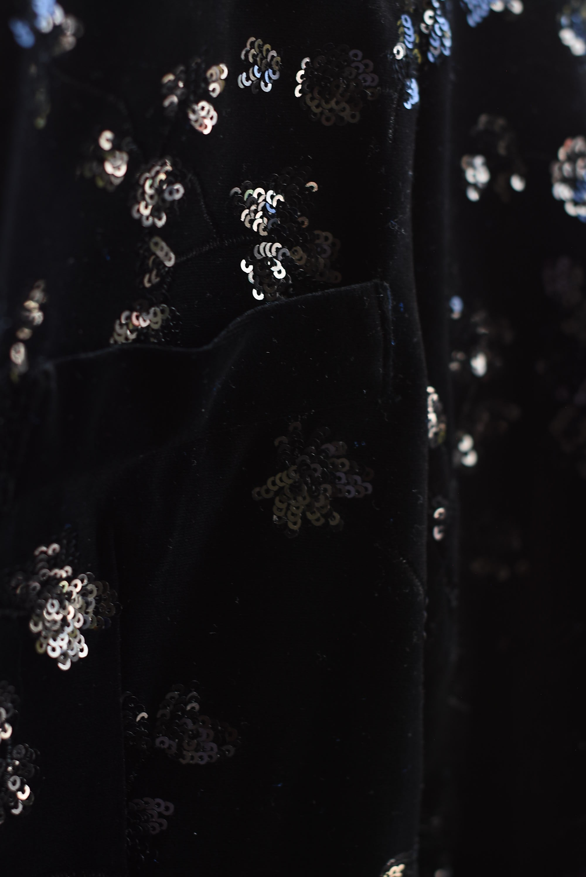 Set de Pantalón y Blazer terciopelo y lentejuelas Negro