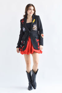 Fashion Styled Blazer parches Negro