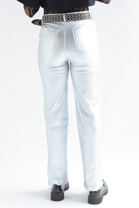 Fashion Styled Jeans metálicos Plata