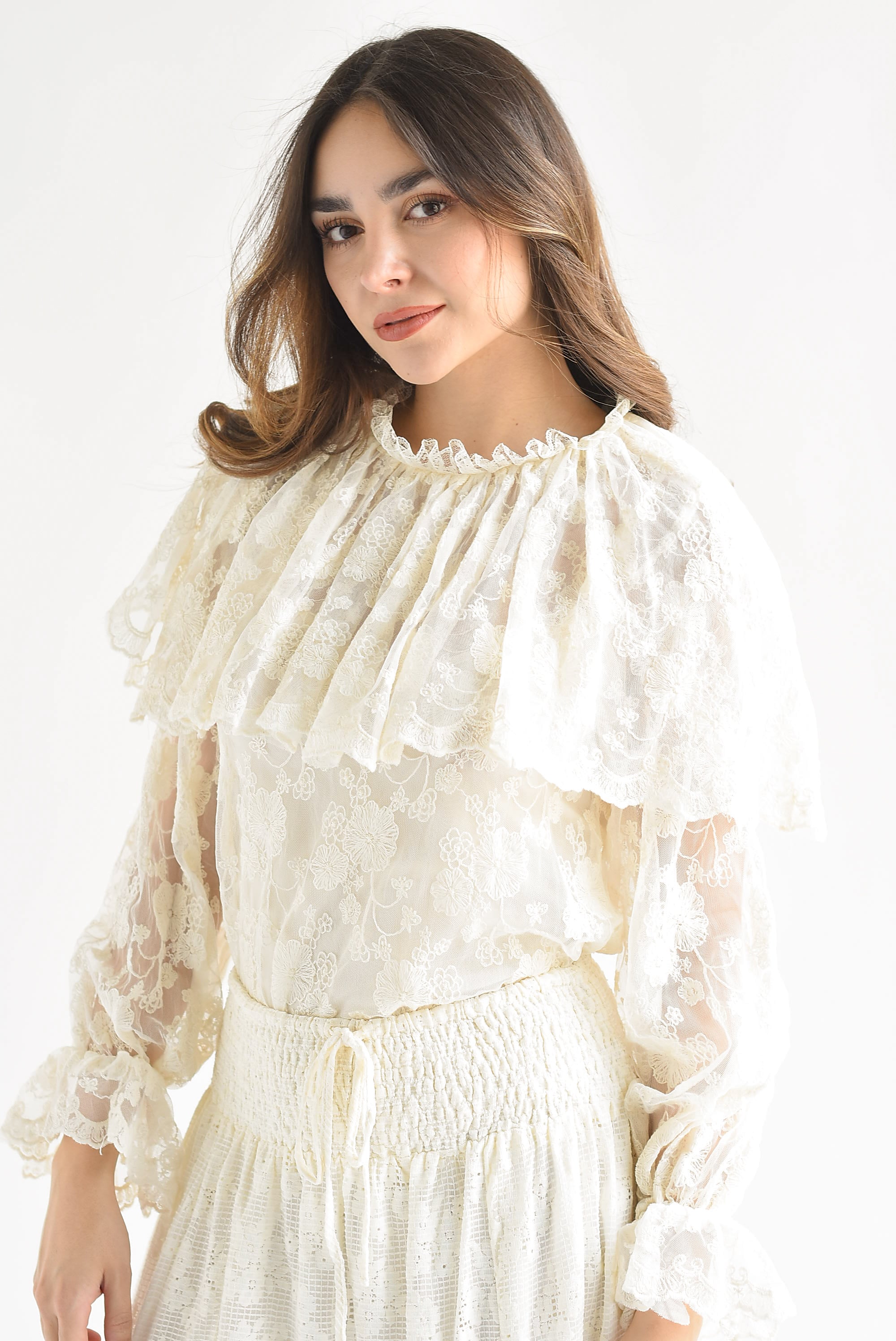 Blusa olán encaje Ivory