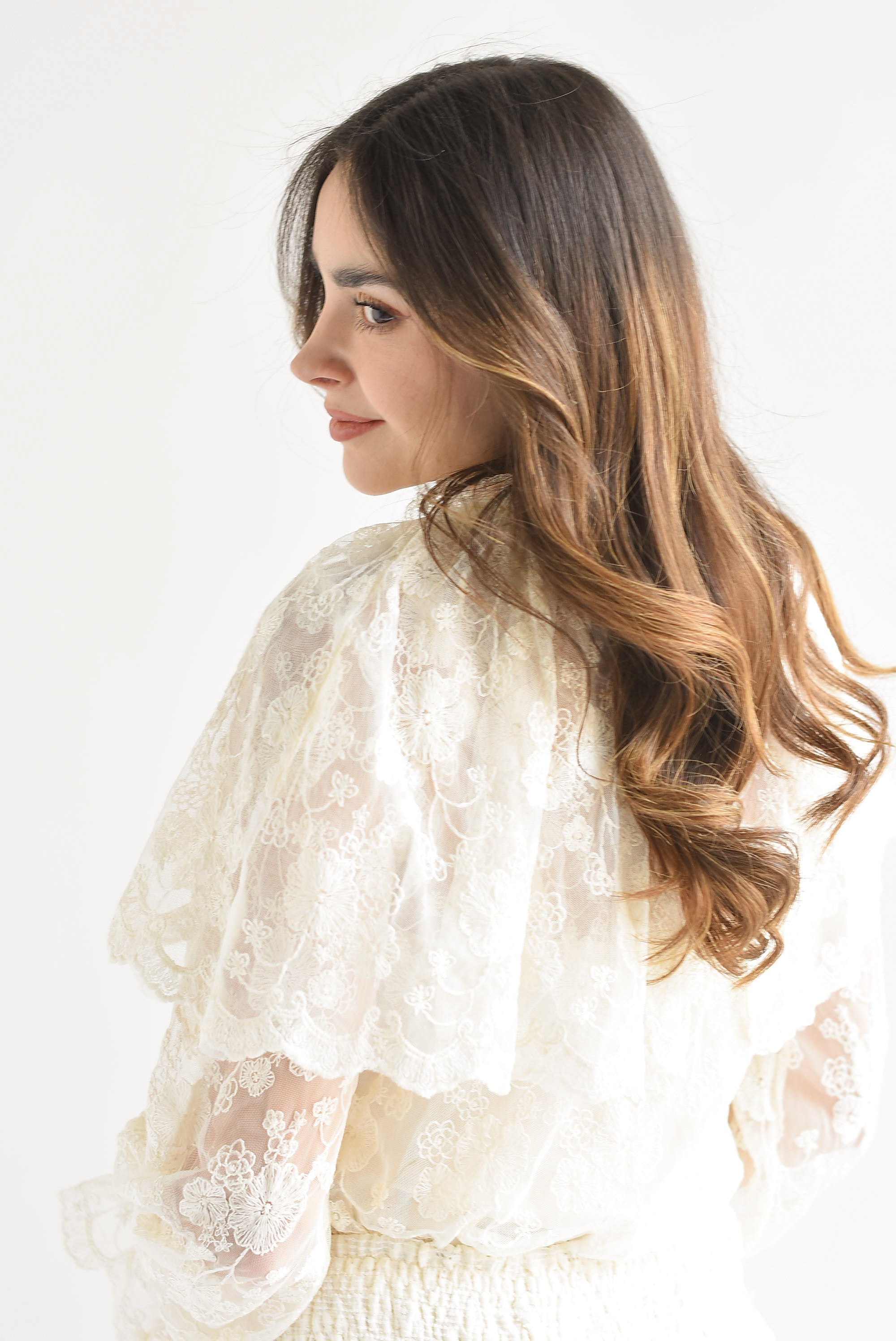 Blusa olán encaje Ivory