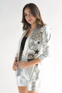 Fashion Styled Set Blazer y Short parches joya