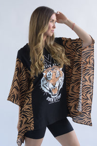 Fashion Styled T-Shirt Dress NEVER mangas Tigre Negro