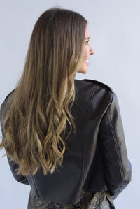 Fashion Styled Chamarra biker vinipiel Chocolate