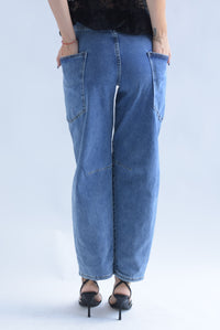 Fashion Styled Jeans barrel cargo Denim Medium
