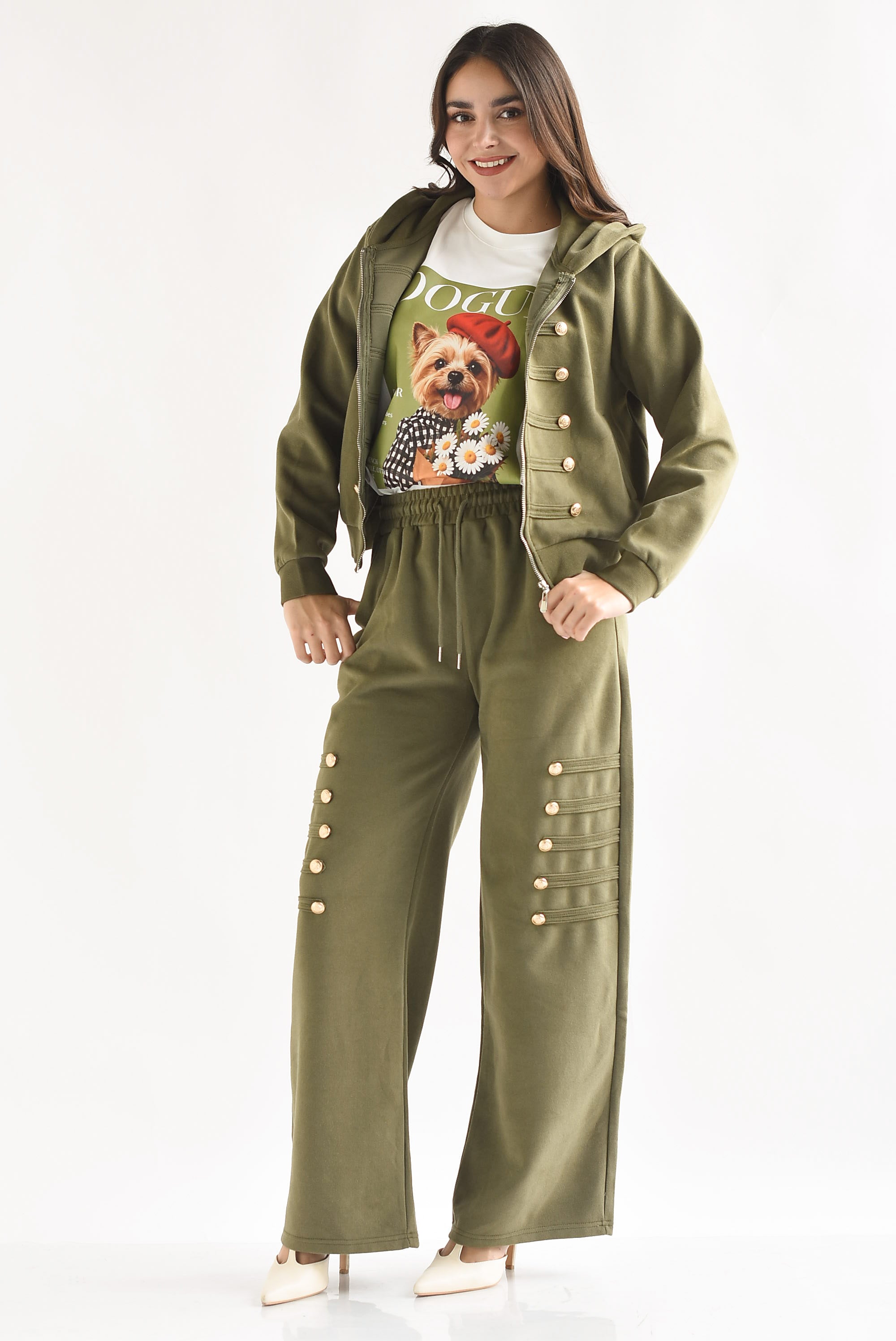 Set Pantalón y Chamarra hoodie militar