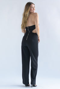 Fashion Styled Jumpsuit cut-outs joya Negro