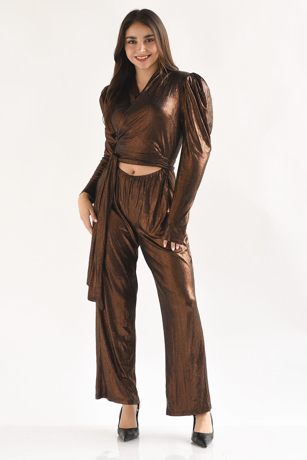 Jumpsuit metalizado cobre
