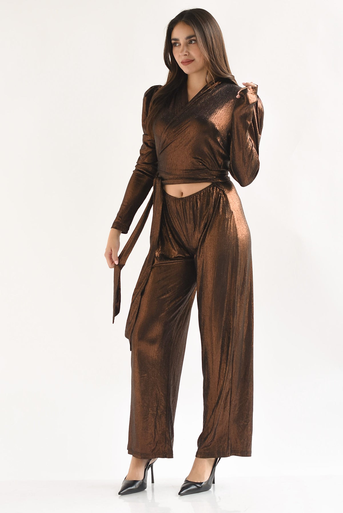 Jumpsuit metalizado cobre