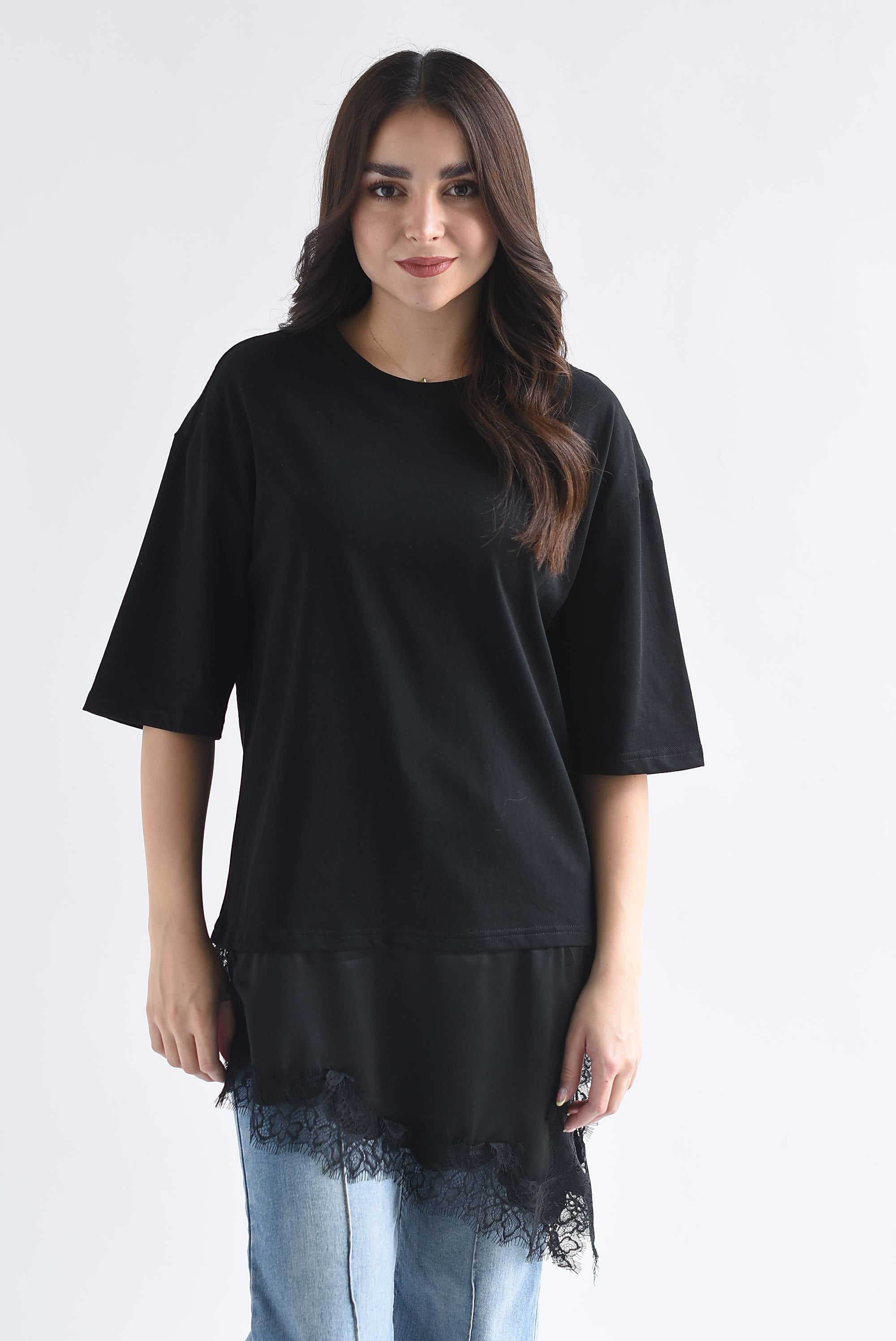 T-Shirt algodón con lencero asimétrico