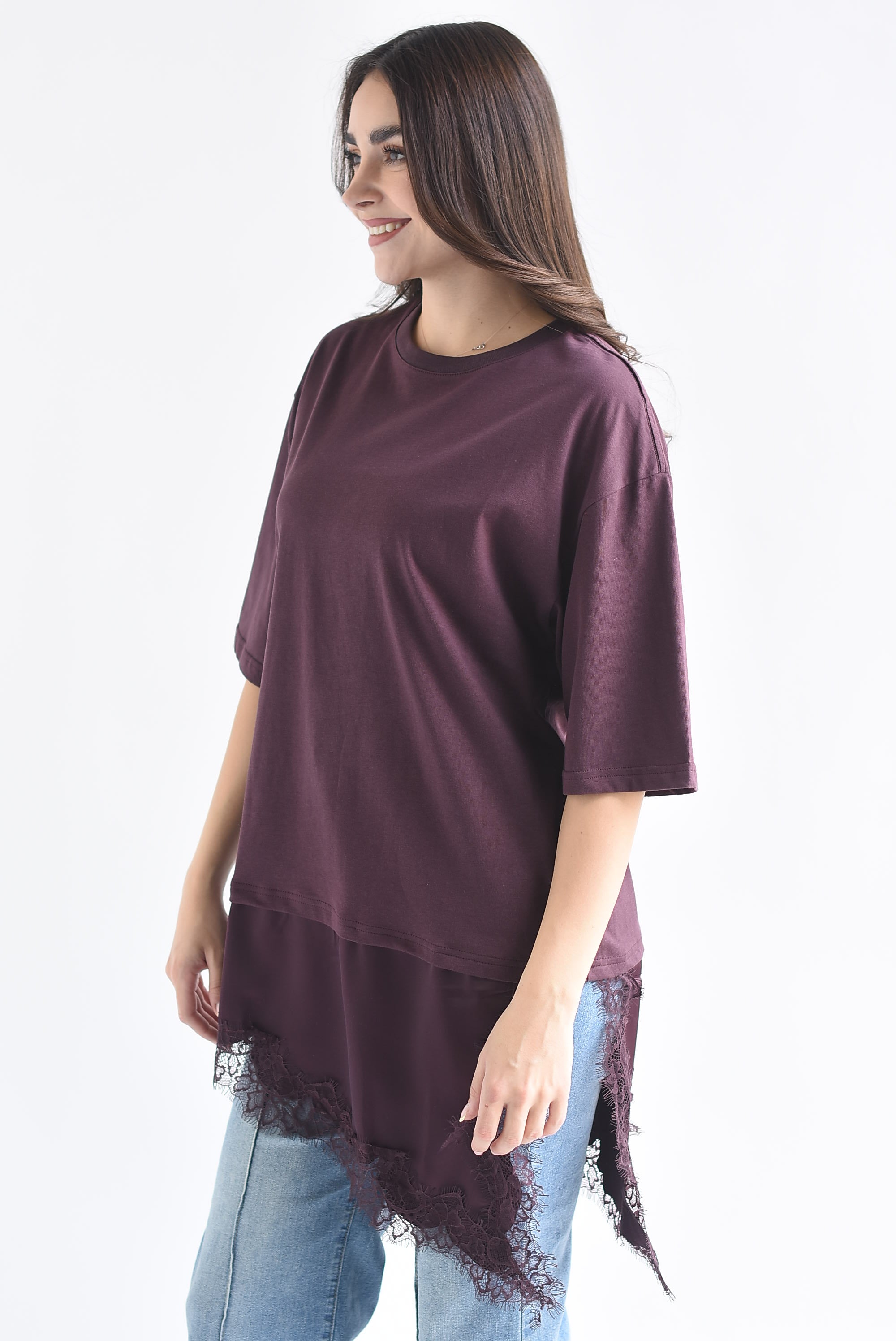 T-Shirt algodón con lencero asimétrico