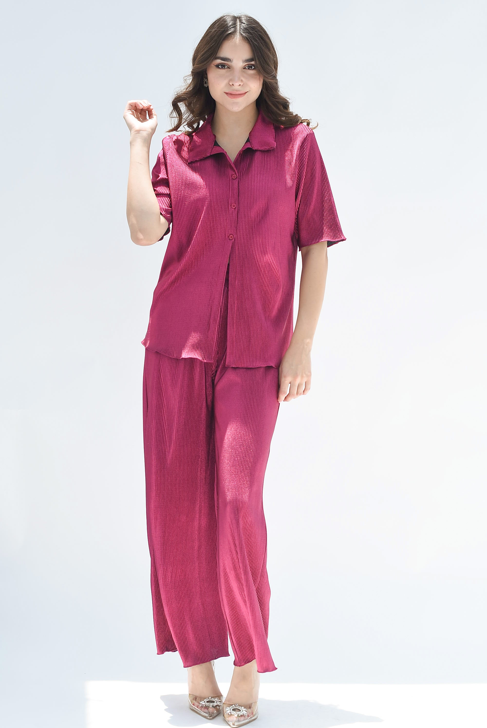 Set metálico corrugado Vino