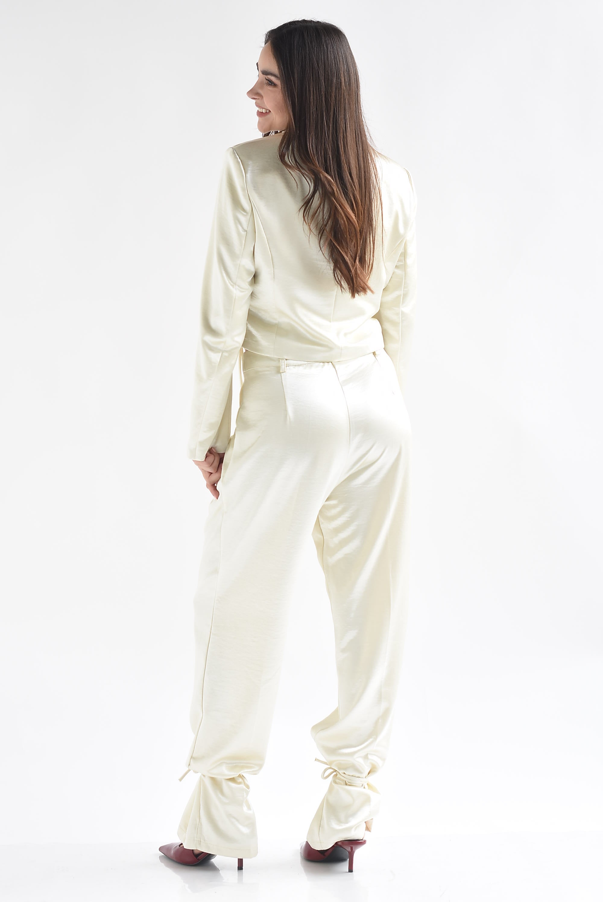 Set Pantalón y Blazer lazos chinese satín