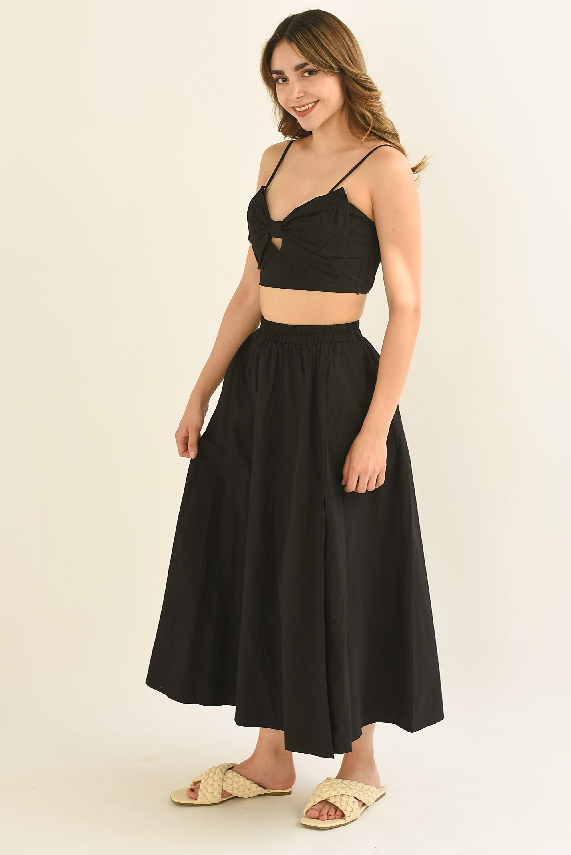 Set Falda y Top Moño Negro