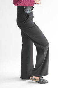 Fashion Styled Pantalón pretina vinipiel cinturones Negro