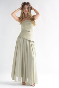 Fashion Styled Set Falda larga y Top tubo Verde Sage
