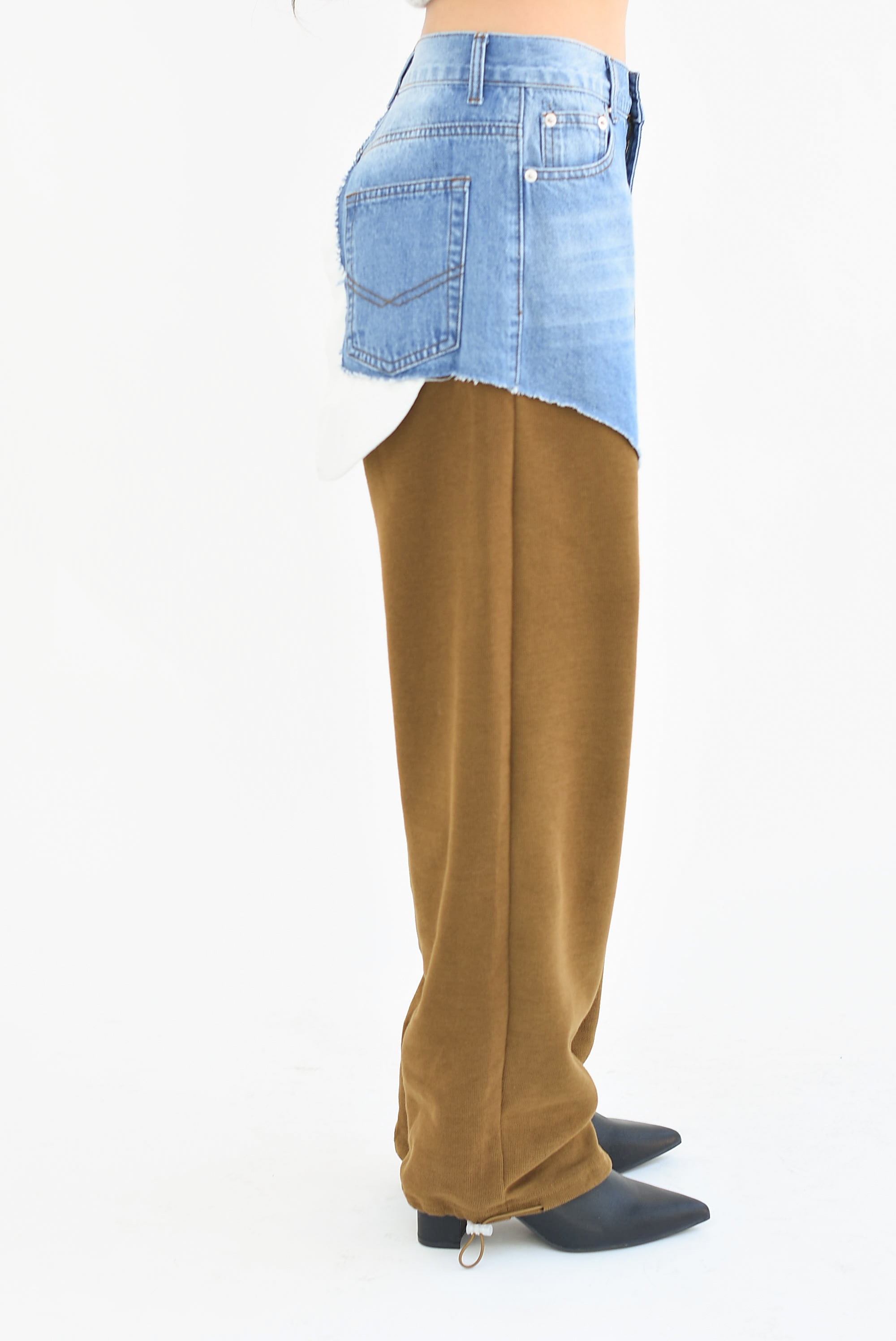 Pantalón patchwork Denim Camel