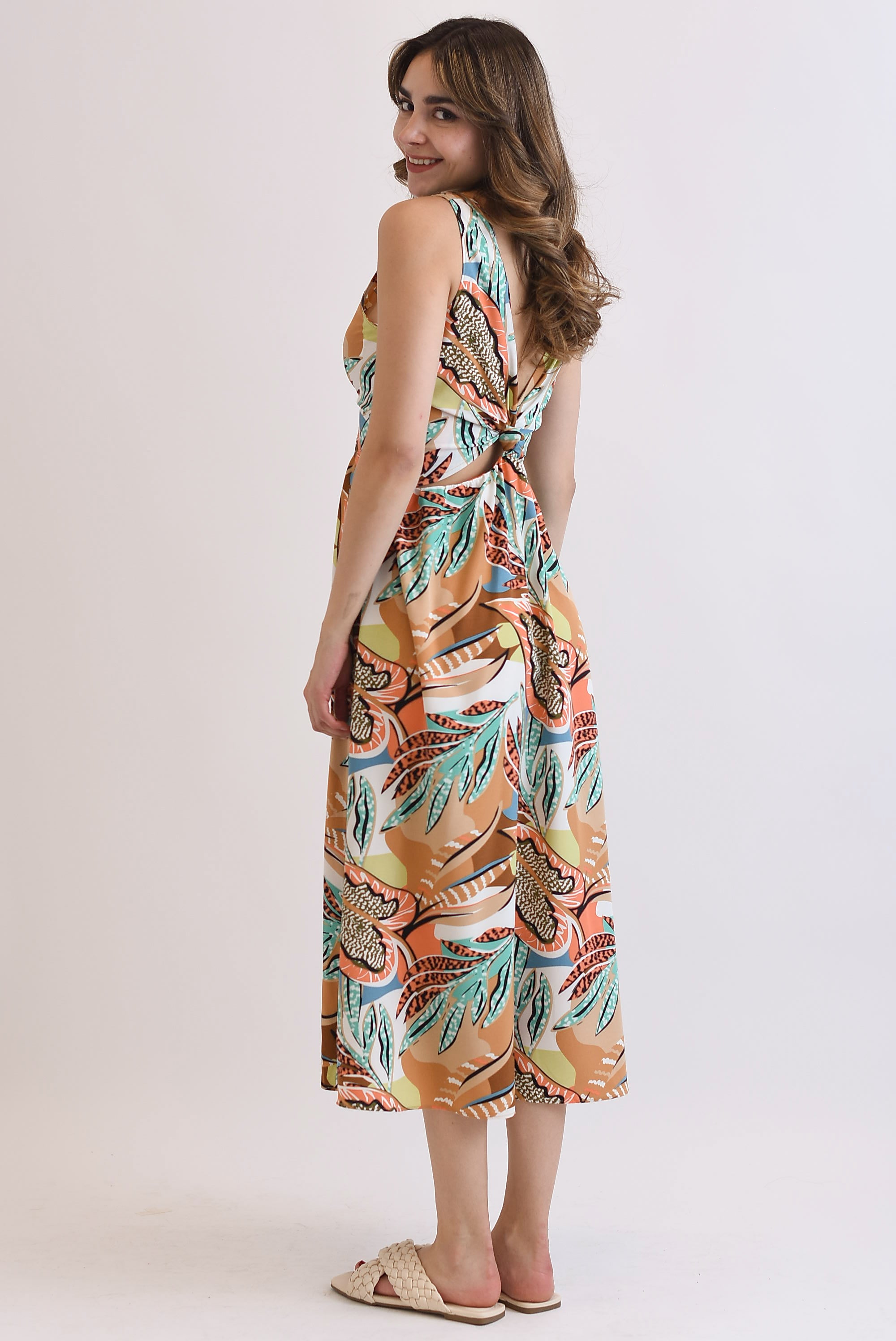 Vestido Tropical cut-out Multicolor