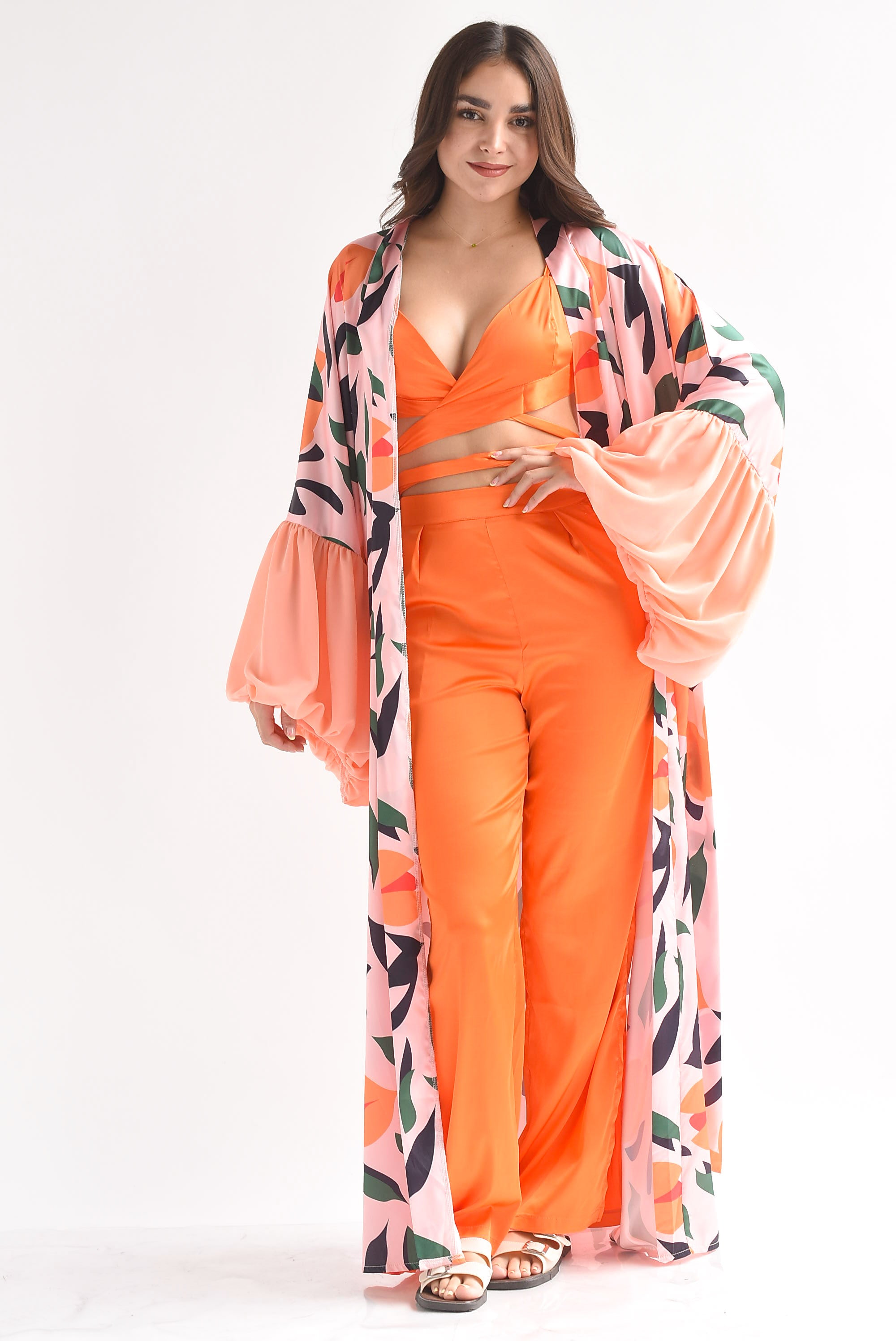 Kimono tulipanes manga globo