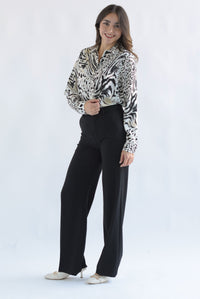 Fashion Styled Camisa animal print Ivory