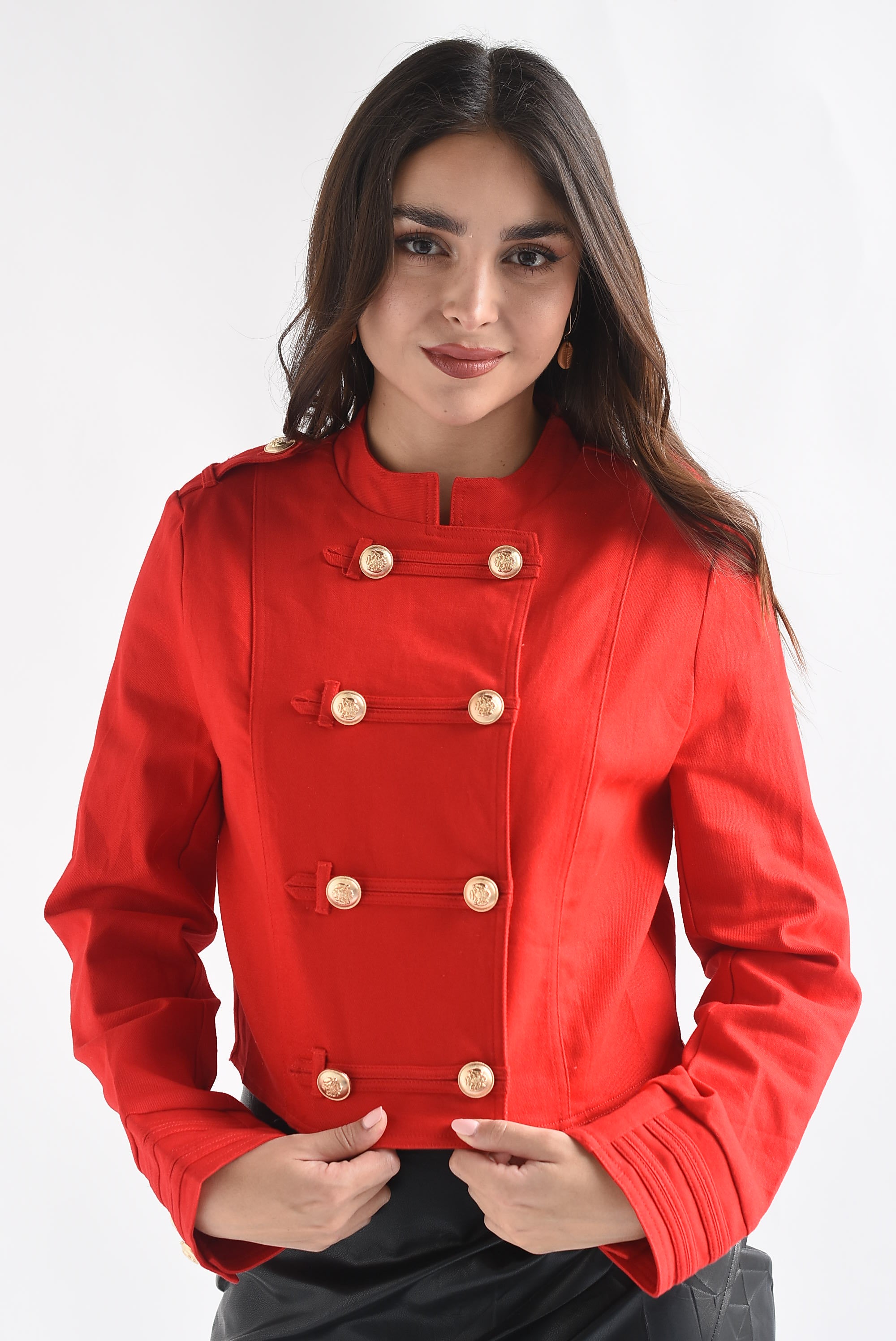 Blazer crop militar Denim