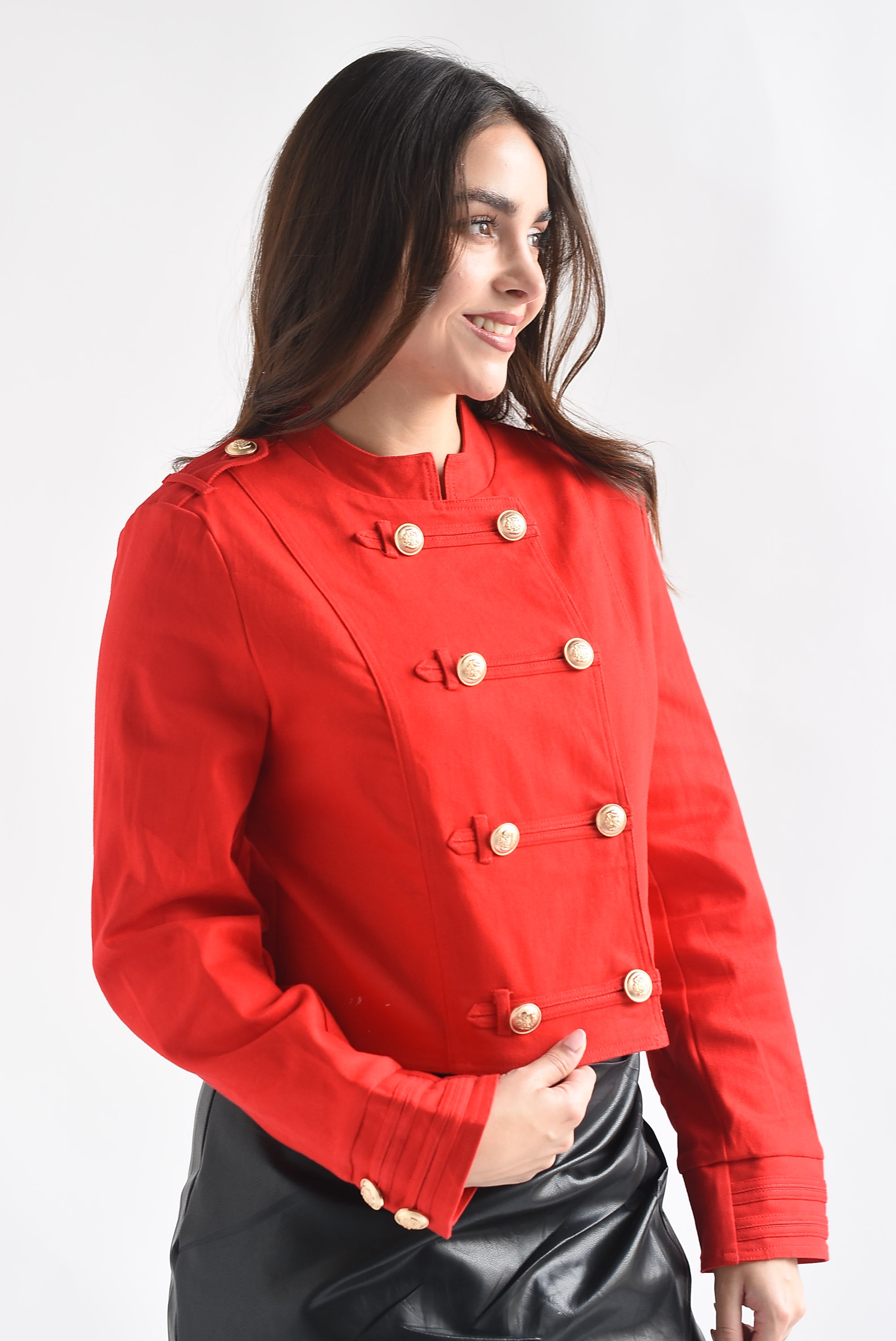 Blazer crop militar Denim