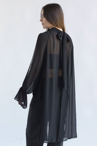 Fashion Styled Blusa cauda trasera asimétrica Negro