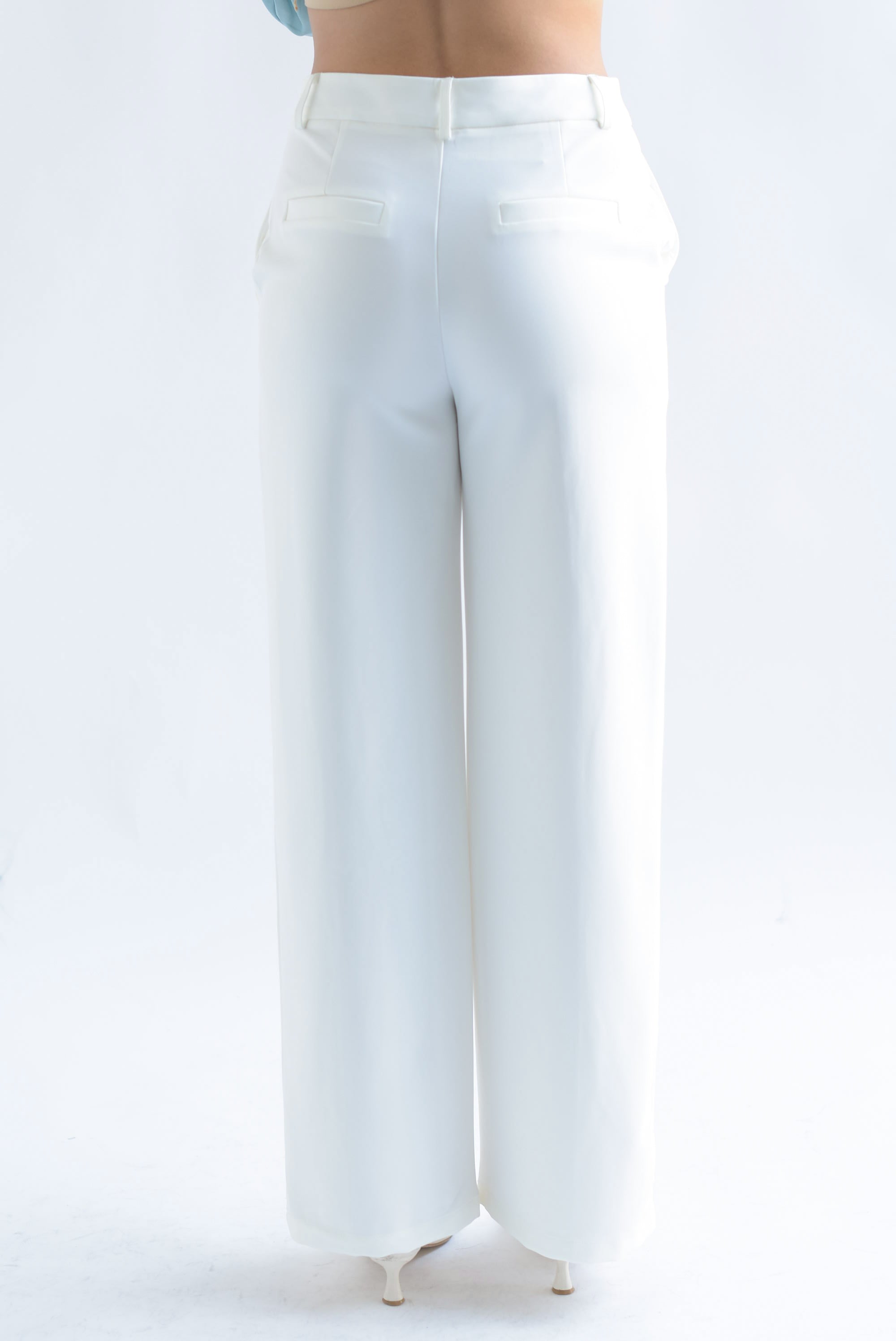 Pantalón de vestir costuras y bolsillos Blanco