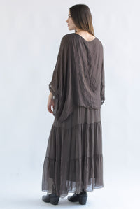 Fashion Styled Set Falda olanes y Blusón arrugas Espresso