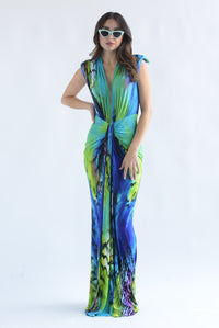 Fashion Styled Vestido spandex multicolor Verde