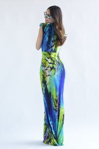 Fashion Styled Vestido spandex multicolor Verde